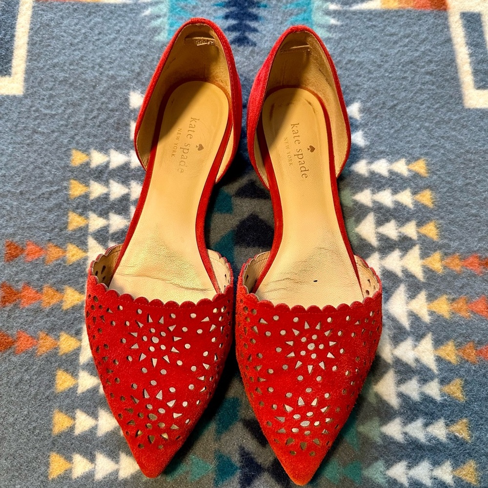 Kate spade suede slip on flats